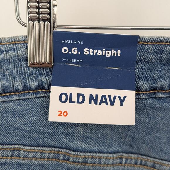 NEW Denim Jean Shorts Jorts Cutoffs Old Navy 20 OG Straight High Rise 7 Inseam - Picture 4 of 6
